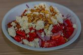 Harvester’s salad
(tomato, roasted pepper, onion, cheese, walnuts) 450 gr.